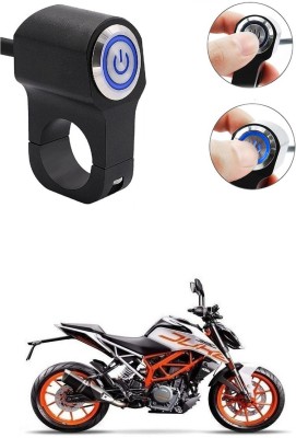 Qiisx CNC On/Off Motorcycle Handlebar Fitting With Light For KTM Duke 390 ABS Handle Bar Grip For KTM Universal For Bike(Pack of 1)