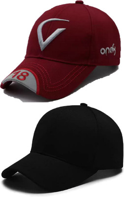 FD FLORIDA Self Design Sports/Regular Cap Cap(Pack of 2)