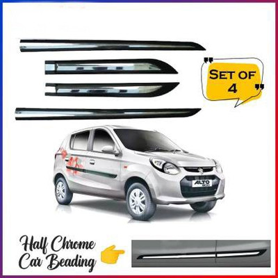 Bubu Car door side chrome line beading for Maruti Alto (set of 4) Car Beading Roll For Door(5 m)