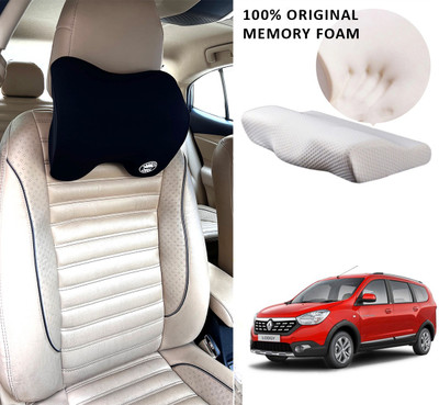 Oshotto Black Memory Foam Car Pillow Cushion for Renault(Rectangular, Pack of 1)