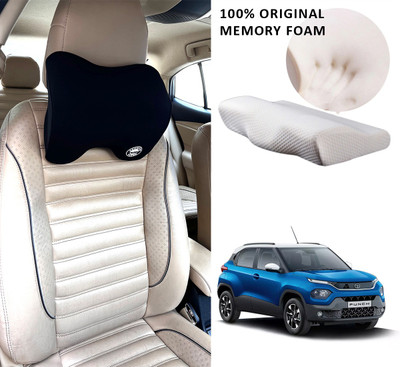 Oshotto Black Memory Foam Car Pillow Cushion for Tata(Rectangular, Pack of 1)