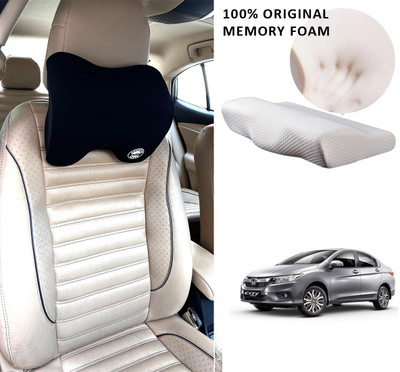 Oshotto Black Memory Foam Car Pillow Cushion for Honda(Rectangular, Pack of 1)