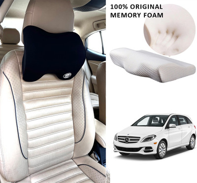 Oshotto Black Memory Foam Car Pillow Cushion for Mercedes Benz(Rectangular, Pack of 1)
