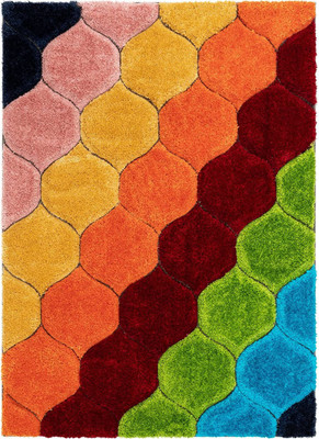 Acarpet Multicolor Polyester Carpet(5 ft,  X 5 ft, Square)