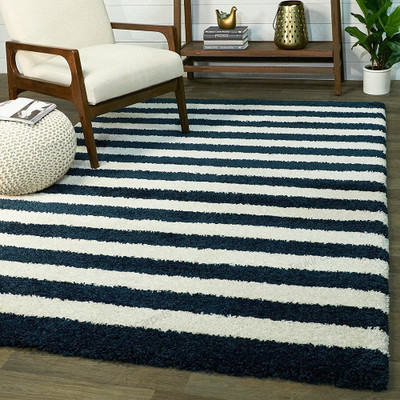 Acarpet White Polyester Carpet(5 ft,  X 7 ft, Rectangle)