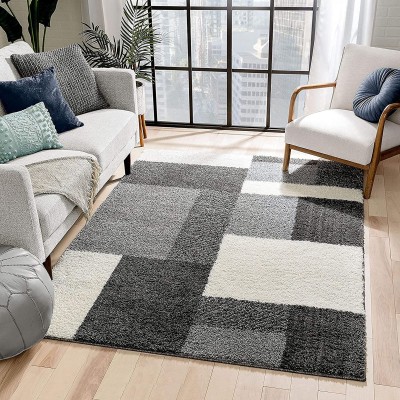 AfCarpets Grey Polyester Carpet(5 ft,  X 7 ft, Rectangle)