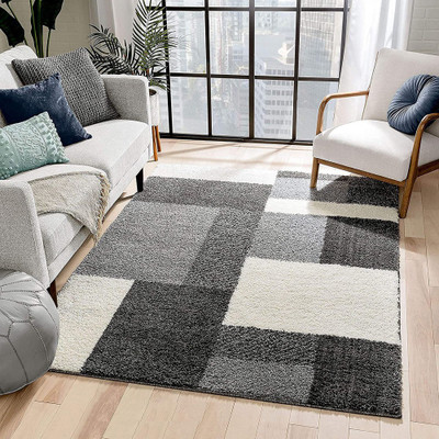 Acarpet Grey Polyester Carpet(5 ft,  X 7 ft, Rectangle)