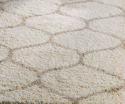 Acarpet Beige Polyester Carpet(5 ft,  X 7 ft, Rectangle)