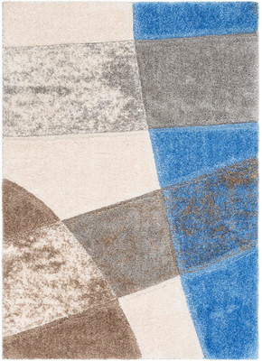 Acarpet Blue Polyester Carpet(5 ft,  X 7 ft, Rectangle)