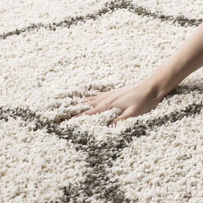 Acarpet Beige Polyester Carpet(5 ft,  X 7 ft, Rectangle)