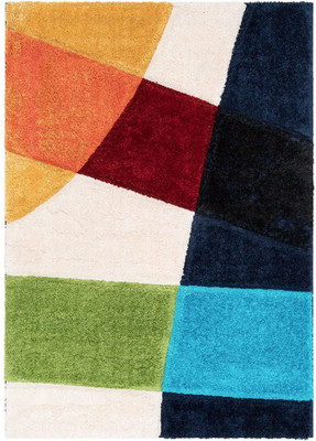 Acarpet Multicolor Polyester Carpet(5 ft,  X 7 ft, Rectangle)
