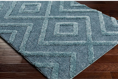 Acarpet Blue Polyester Carpet(4 ft,  X 6 ft, Rectangle)