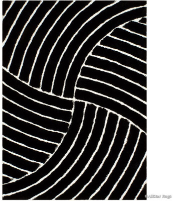 Acarpet Black Polyester Carpet(5 ft,  X 5 ft, Square)