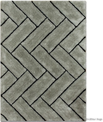 Acarpet Silver Polyester Carpet(4 ft,  X 6 ft, Rectangle)