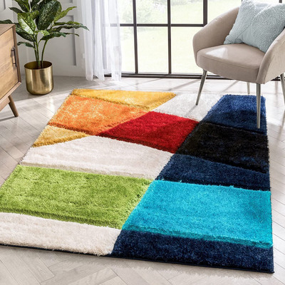 AyanCarpets Multicolor Polyester Carpet(6 ft,  X 8 ft, Rectangle)