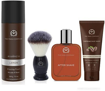 THE MAN COMPANY Shaving Kit for Men with Shaving Foam, Black Brush, After Shave Spray, Coffee Face Wash (1 Items in the set)