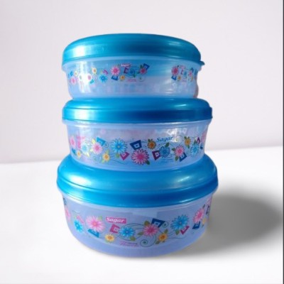 Rency Plastic Fridge Container  - 1500 ml, 2250 ml, 3500 ml(Pack of 3, Blue, Pink)