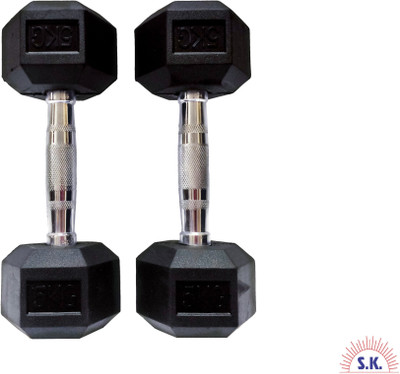 HACKERX 5 Kg Hex Dumbbells (Pair) Fixed Weight Dumbbell(5 kg)