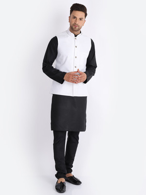 BANHUSSAIN Men Kurta Churidar Ethnic Jacket Set