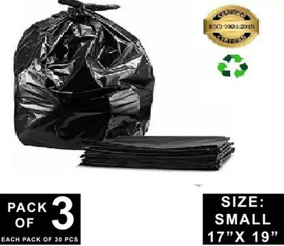 Vruta Black Garbage Bag Small 12 L Garbage Bag (90Bag ) Small 12 L Garbage Bag  Pack Of 90(90Bag )