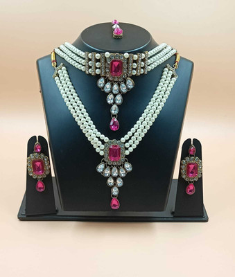 CHARBHUJA Alloy Gold-plated Multicolor Jewellery Set(Pack of 1)