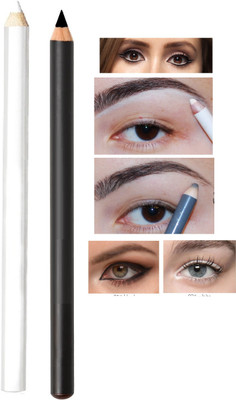 Emijun Water Proof & Smudge Proof Eye Brow Sapper & Filler White & Black Pencil(WHITE, BLACK)