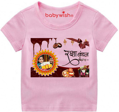 Babywish Boys & Girls Typography, Printed Polycotton Regular T Shirt(Multicolor, Pack of 1)