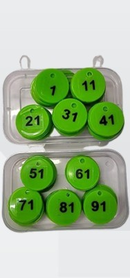 MOREL GREEN PLASTIC ROUND SHAPE TOKEN COIN 1 to 100 SERIAL NUMBER FOR BOARD GAME STORE(Green)