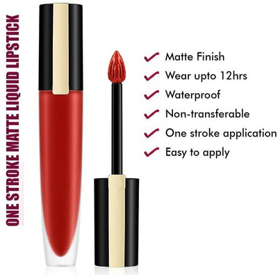 MYEONG NEW AND PERFECT MATTE LONG LASTING NON TRANSFER LIPSTICK(PURE RED, 5 ml)