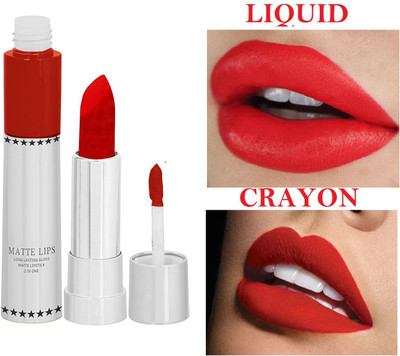 GFSU 2 IN 1 MATTE LIQUID CARYON LIPSTICK SMUDGE -PROOF PROOF LONG LASTING(ORANGE, 8 ml)