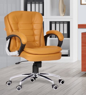 Da URBAN Milford Camel Revolving | Mid Back | Ergonomic | Home & Office | Leatherette Office Executive Chair(Yellow, DIY(Do-It-Yourself))