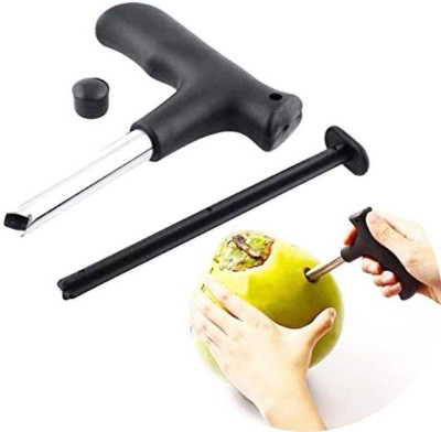 RSM Stainless-Steel Coconut Driller, Opener Tool Stainless Steel Straight Peeler(Black)