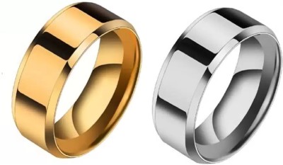 Crazy Fashion Combo of Stainless Steel Titanium Band Matty Ring Stainless Steel Titanium Plated Ring