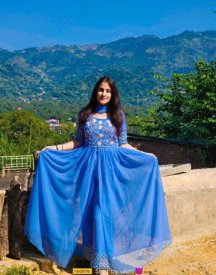 ramev creation Embroidered Anarkali Kurta, Bottom & Dupatta Set