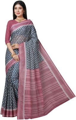 SHANVIKA Printed Daily Wear Pure Cotton Saree(Grey)