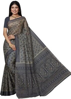 SHANVIKA Printed Daily Wear Pure Cotton Saree(Grey)