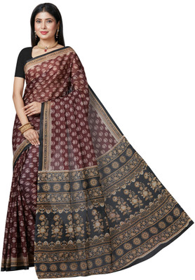 SHANVIKA Printed Daily Wear Pure Cotton Saree(Maroon)