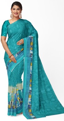 Saadhvi Floral Print Bandhani Georgette Saree(Blue)