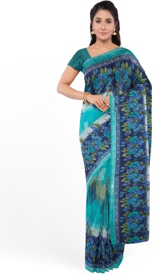 Saadhvi Floral Print Bandhani Georgette Saree(Green)