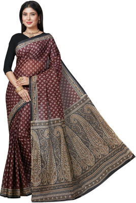 SHANVIKA Printed Daily Wear Pure Cotton Saree(Maroon)