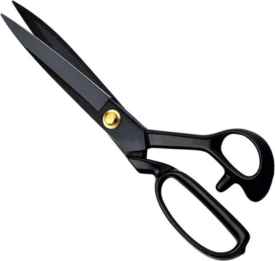 DEUTZIA Premium Professional Scissor with Rubber Handle Grip Used for Tailoring Scissors(Set of 1, Black)