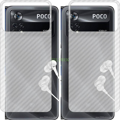 TELTREK Back Screen Guard for XIAOMI POCO X4 PRO 5G (3D Carbon Fiber Finish)(Pack of 2)