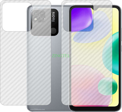 ZINGTEL Back Screen Guard for REDMI 10A 220233L2C (3D Carbon Fiber Finish)(Pack of 2)
