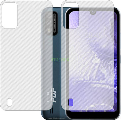 TELTREK Back Screen Guard for TECNO POP 5S (3D Carbon Fiber Finish)(Pack of 2)