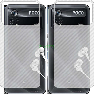 ZINGTEL Back Screen Guard for POCO X4 PRO 5G (3D Carbon Fiber Finish)(Pack of 2)