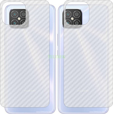 TELTREK Back Screen Guard for HUAWEI HONOR NOVA 8 SE 4G JSCAL50 (3D Carbon Fiber Finish)(Pack of 2)