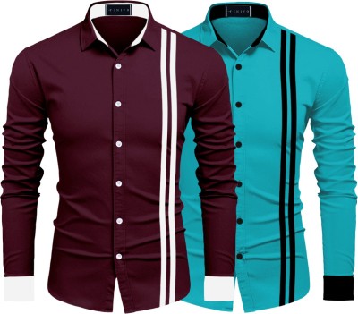 ROYAL SCOUT Men Solid Casual White Shirt(Pack of 2)