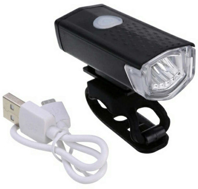 Shopeleven USB Rechargeable Waterproof Cycle Light 300 Lumens 3 Lighting Modes LED Front Light(Black)