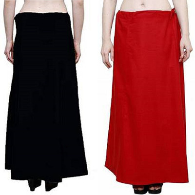 Gugaliya BEST QUALITY ,BLACK-RED Pure Cotton Petticoat(Medium)