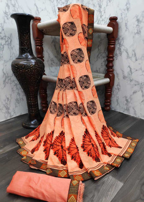 Kanooda Prints Printed Bandhani Georgette Saree(Multicolor)